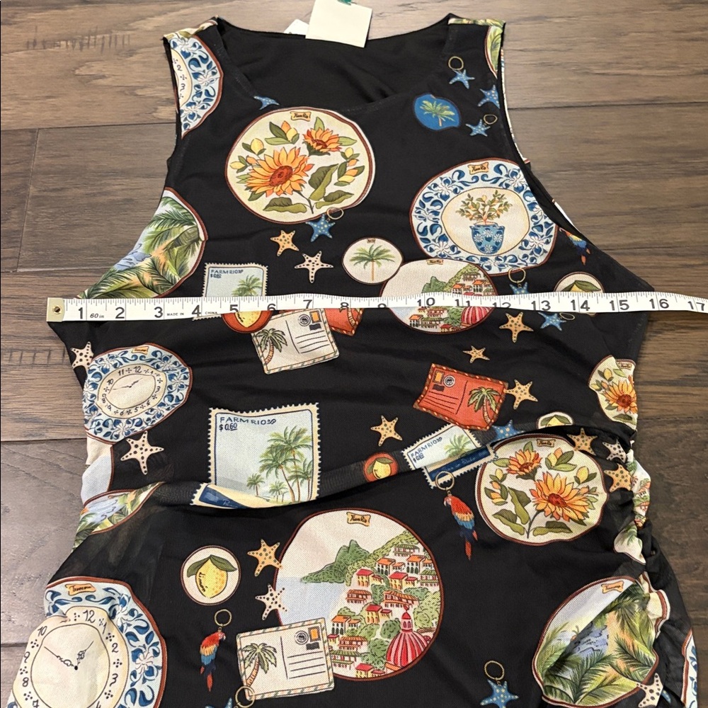 NWT Farm Rio Trip Souvenir Sleeveless Ruched Tulle Mini Dress - Picture 9 of 11